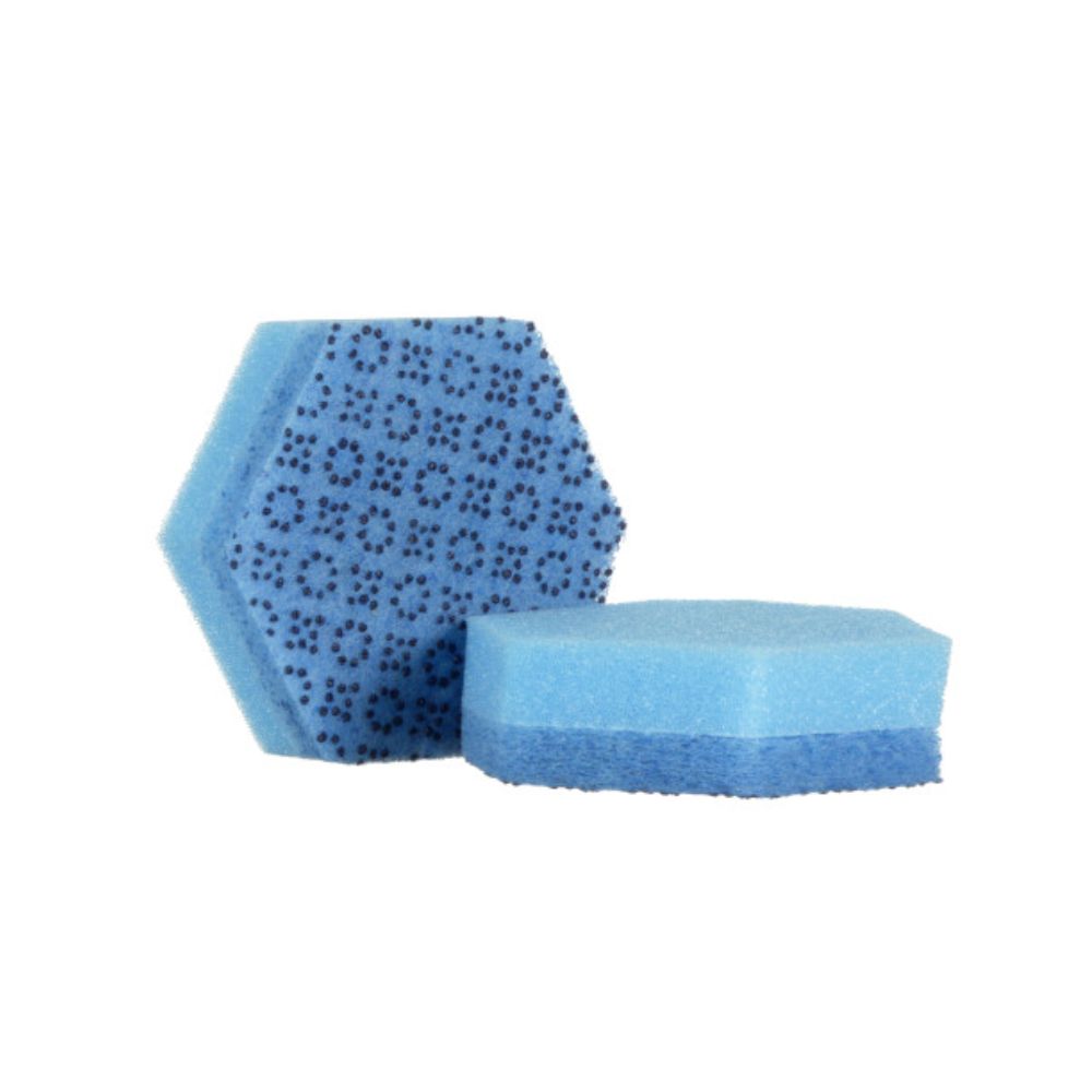 3M™ Scotch-Brite™ 3001HEX Laminado con Esponja bajo Nivel de Rayado, 113 mm x 98 mm, (4 Packs con 4 Laminados cada uno en cada Caja)