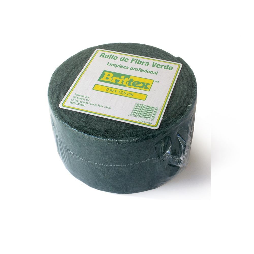 3M™ Brittex™ Rollo Fibra Verde, 13,5 cm x 6 m. (Caja con 6 Rollos)