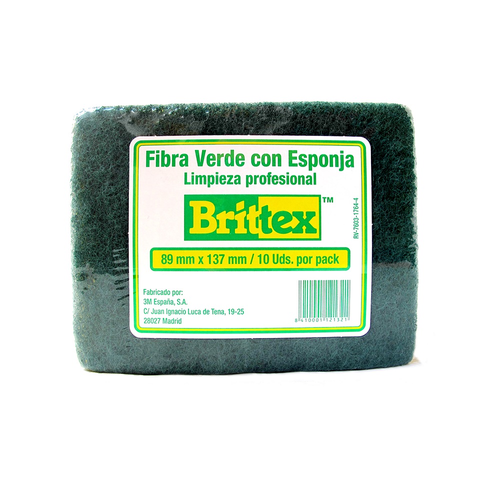 3M™ Brittex™ Laminado con Esponja, 137 mm x 89 mm, (8 Packs de 10 Unidades en cada Caja)