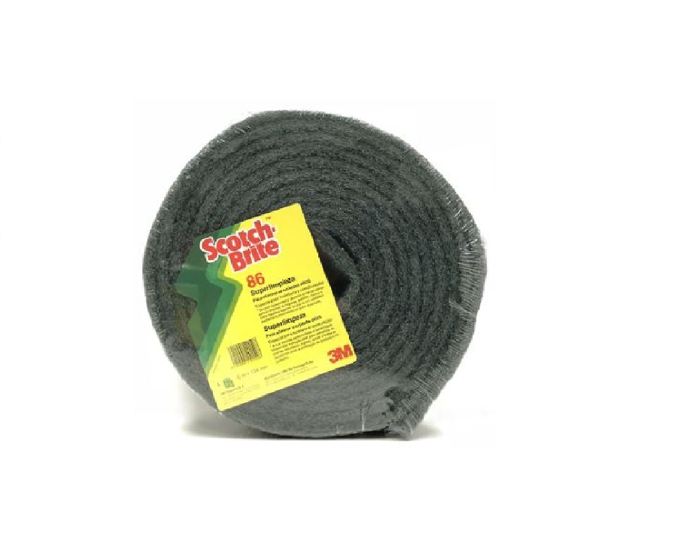 3M™ Scotch-Brite™ 86 Rollo Fibra Verde Limpieza Profunda 134 mm x 6 m (con retráctil) (6 Rollos en cada Caja)
